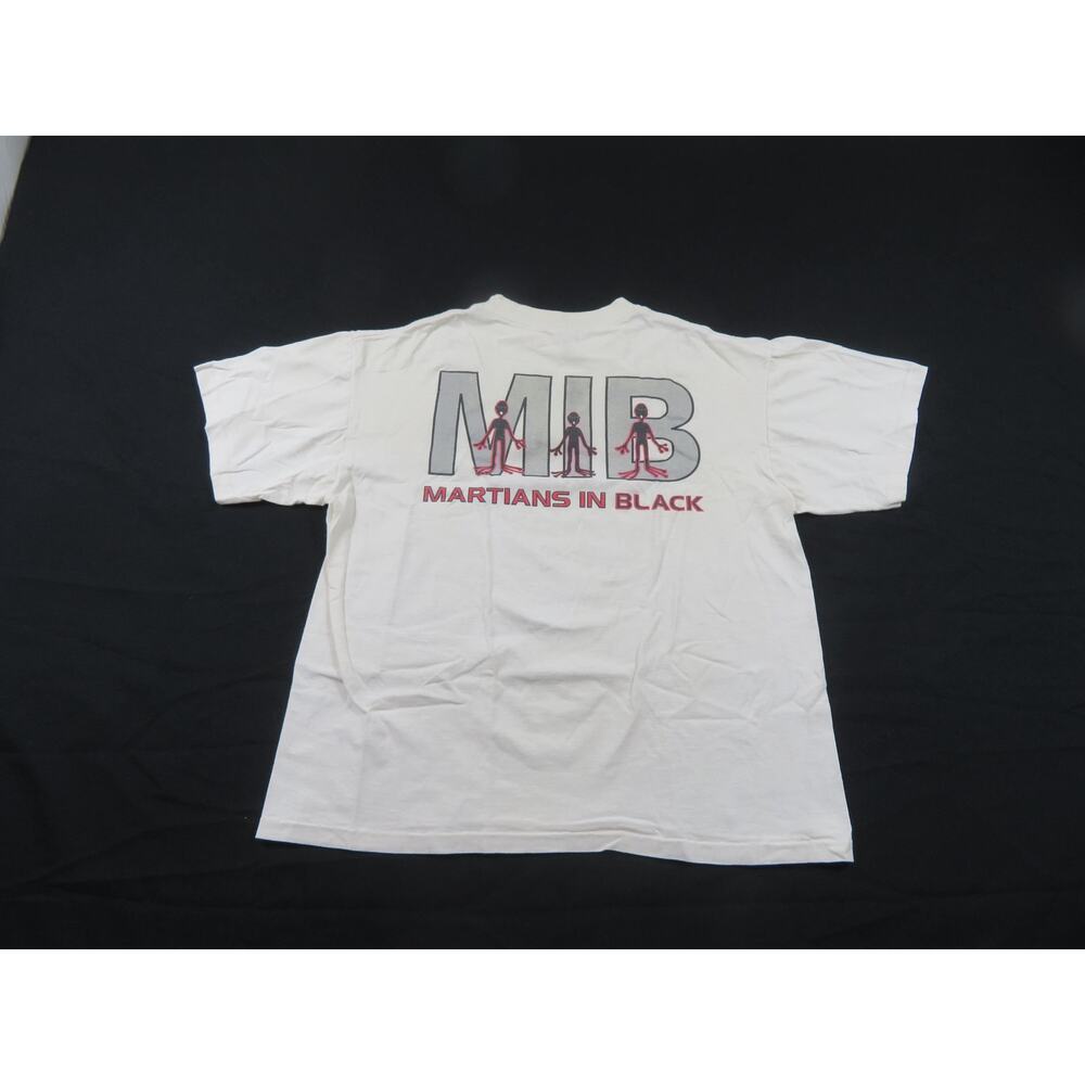 Martians in Black Movie Parody White T-shirt Sz L 1990s